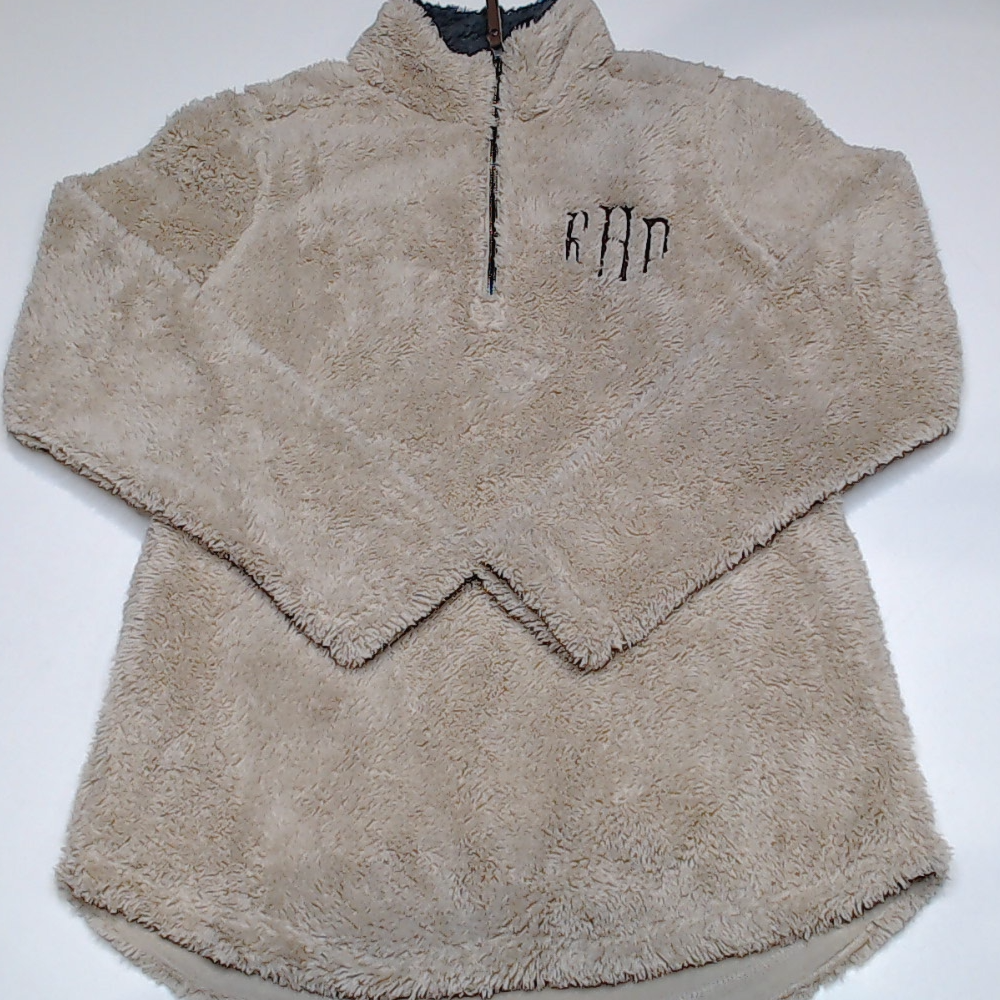 BLOOPER CLOTHING: Monogrammed Fuzzy Sherpa Pullover
