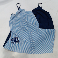 BLOOPER SWIM: Monogrammed Ruched Tankini