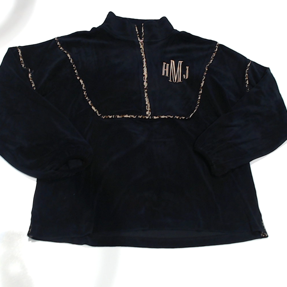 BLOOPER CLOTHING: Monogrammed Leopard Piped Pullover Sweatshirt