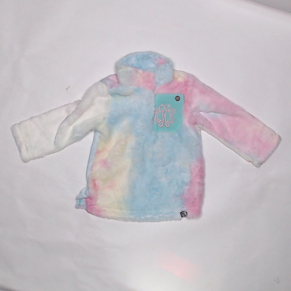 BLOOPER KIDS: Monogrammed Kids Tie Dye Sherpa Pullover