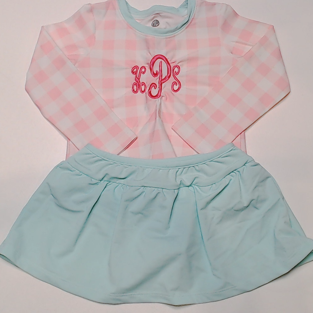 BLOOPER KIDS: Monogrammed Kids Rashguard Swimsuit
