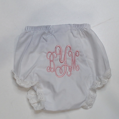 BLOOPER KIDS: Monogrammed White Eyelet Baby Bloomers