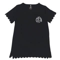 BLOOPER CLOTHING: Monogrammed Scalloped Top