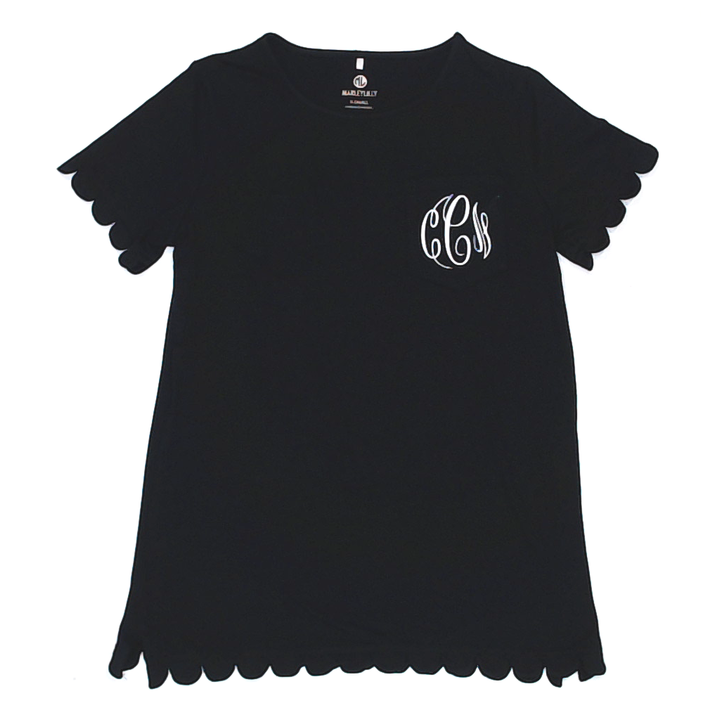 BLOOPER CLOTHING: Monogrammed Scalloped Top