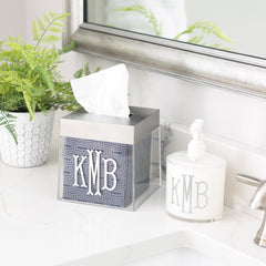 acrylic tissue box cover on sink
