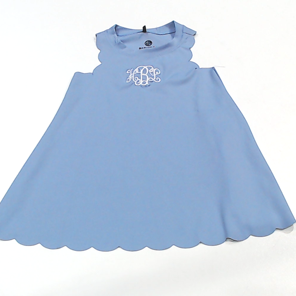 BLOOPER KIDS: Monogrammed Girls Scallop Dress