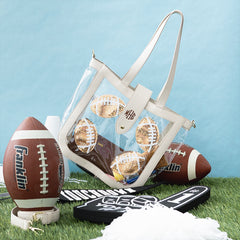 football clear stadium approved tote with footballs