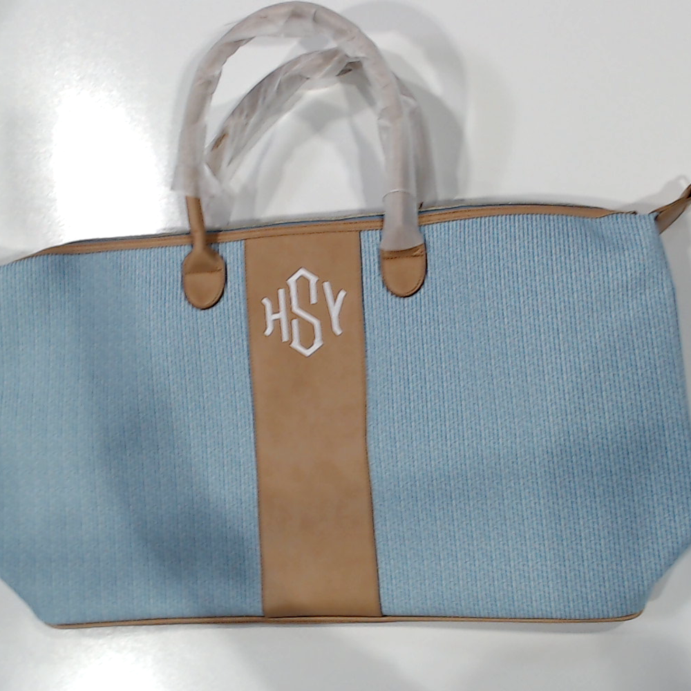 BLOOPER BAG: Monogrammed Seersucker Weekender - Promotional