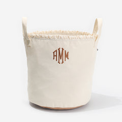 Monogrammed Storage Basket in Ivory