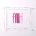 Personalized Acrylic Catchall Tray with pink monogram