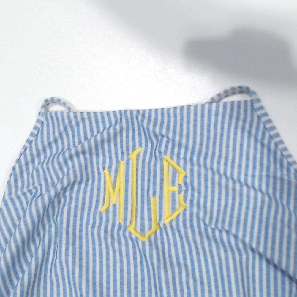 BLOOPER SWIM: Monogrammed High Neck Bikini Top