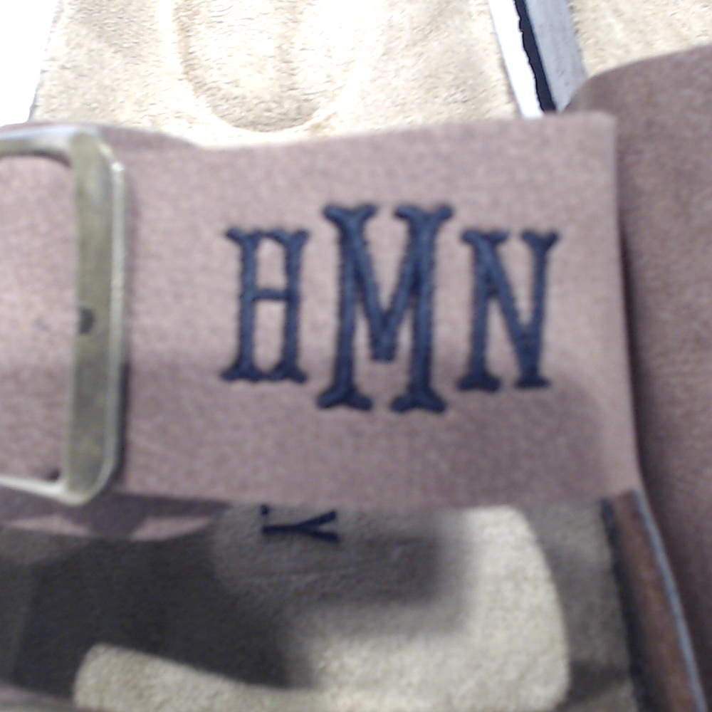 BLOOPER SHOES: Monogrammed Double Strap Sandals