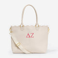 Delta Zeta Laptop Tote Bag | Bone