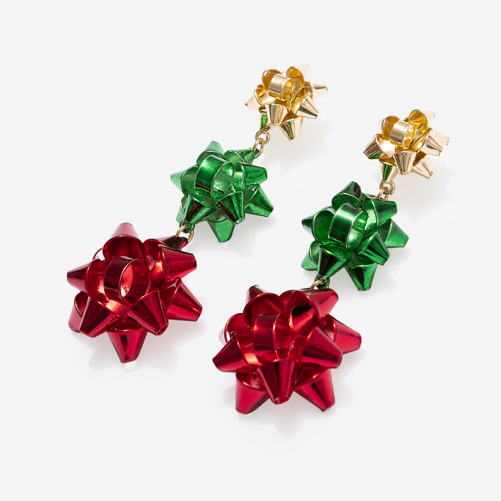 gift bow earrings in multi