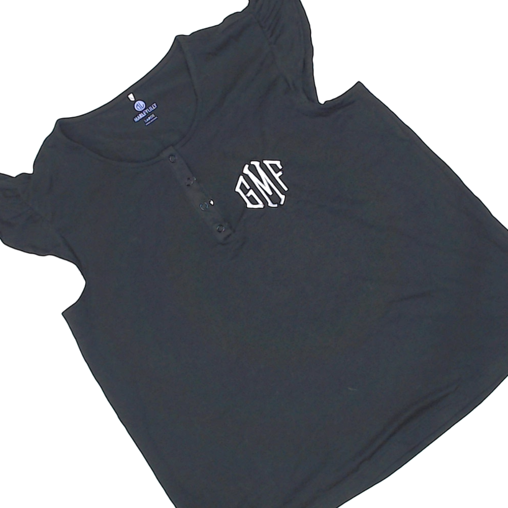 BLOOPER CLOTHING: Monogrammed Ruffle Pajama Top