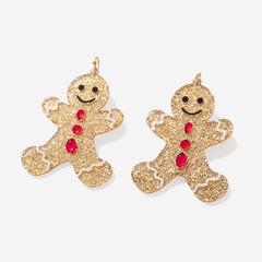 gingerbread earrings in brown