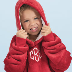 crimson kids monogrammed blanket hoodie with coloring book