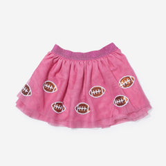 girls tutu skirt in hot pink footballs 