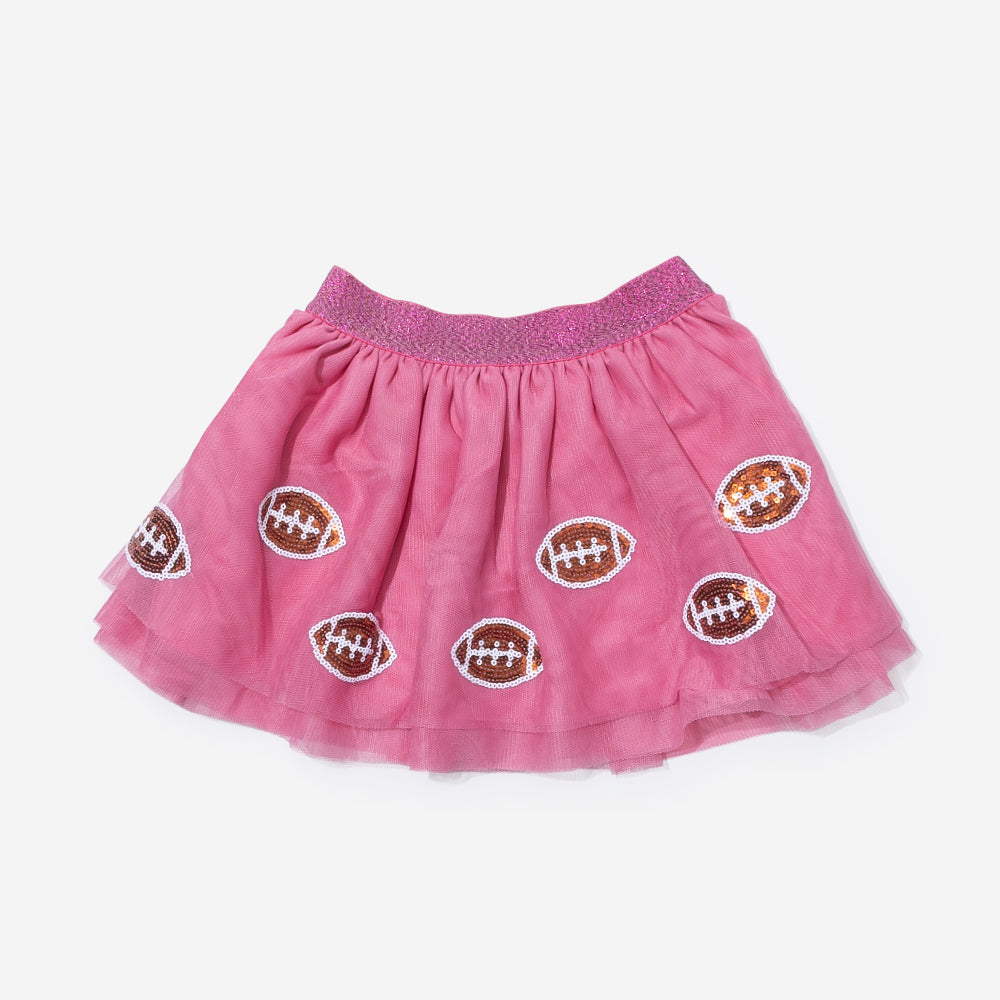girls tutu skirt in hot pink footballs 