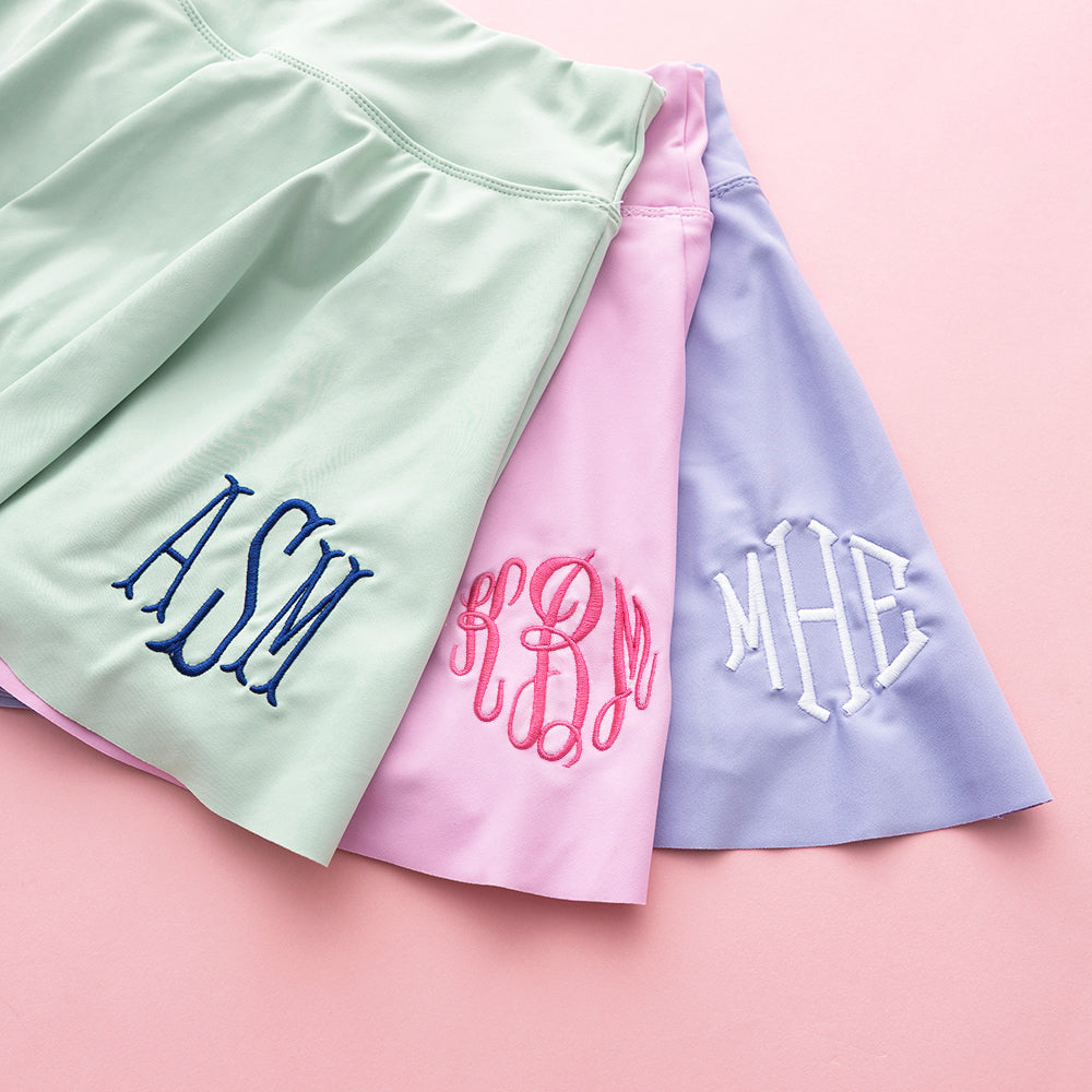 Girls twirl skort up close