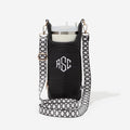 monogrammed water bottle holder in black quilted