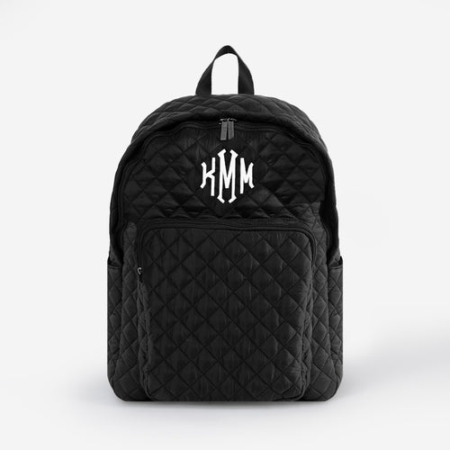 Monogrammed Quilted Laptop Backpack