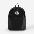 Monogrammed Quilted Laptop Backpack in Black
