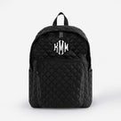 Monogrammed Quilted Laptop Backpack | Black