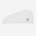 monogrammed hair towel wrap in white