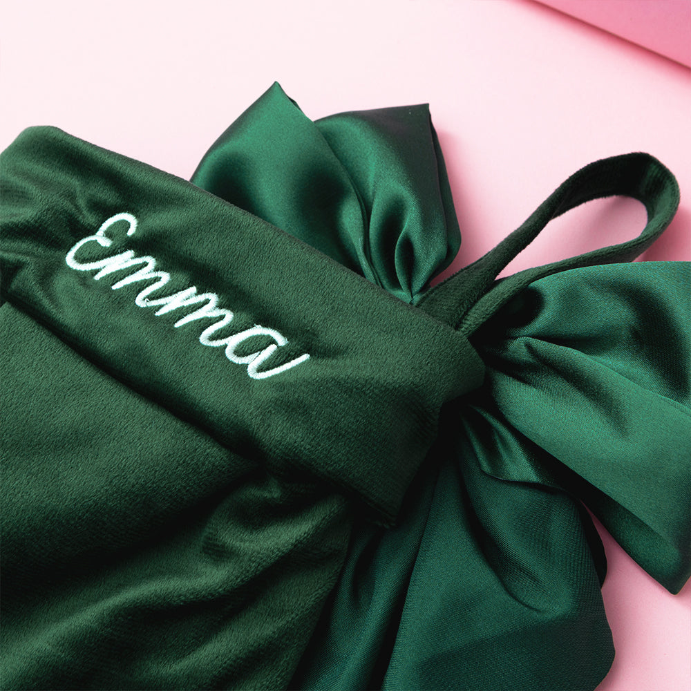 green bow stocking up close