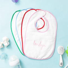Monogrammed Outline Baby Bib | Green