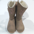 BLOOPER SHOES: Monogrammed Sherpa Tie Booties