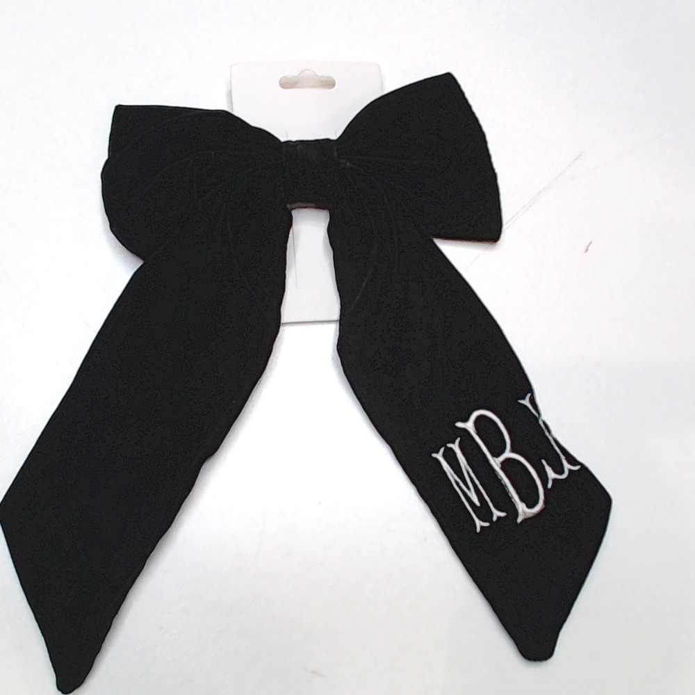 BLOOPER KIDS: Monogrammed Velvet Bow