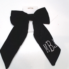 BLOOPER KIDS: Monogrammed Velvet Bow