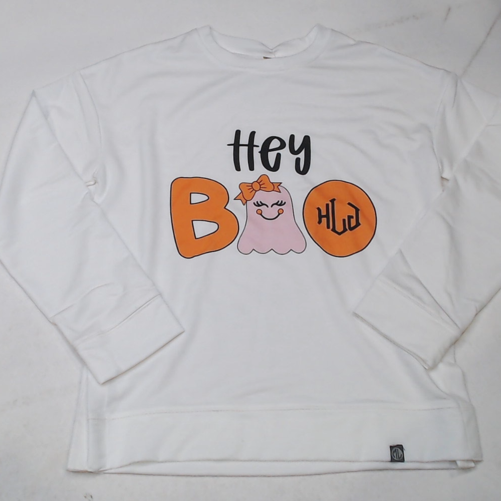 BLOOPER KIDS: Personalized Hey Boo Long Sleeve Shirt