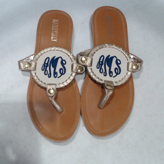 BLOOPER KIDS: Monogrammed Kids Embroidered Sandals Set