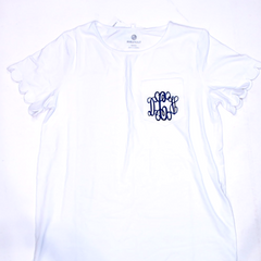 BLOOPER CLOTHING: Monogrammed Scalloped Top