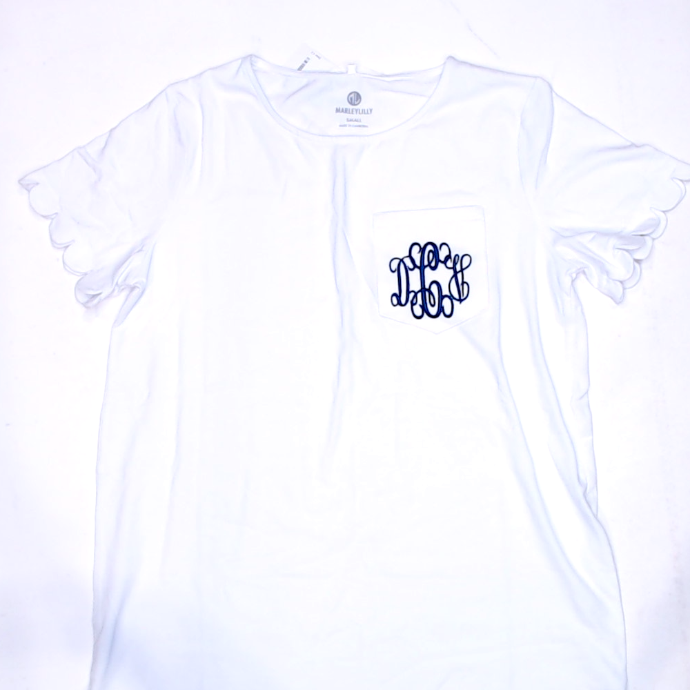 BLOOPER CLOTHING: Monogrammed Scalloped Top