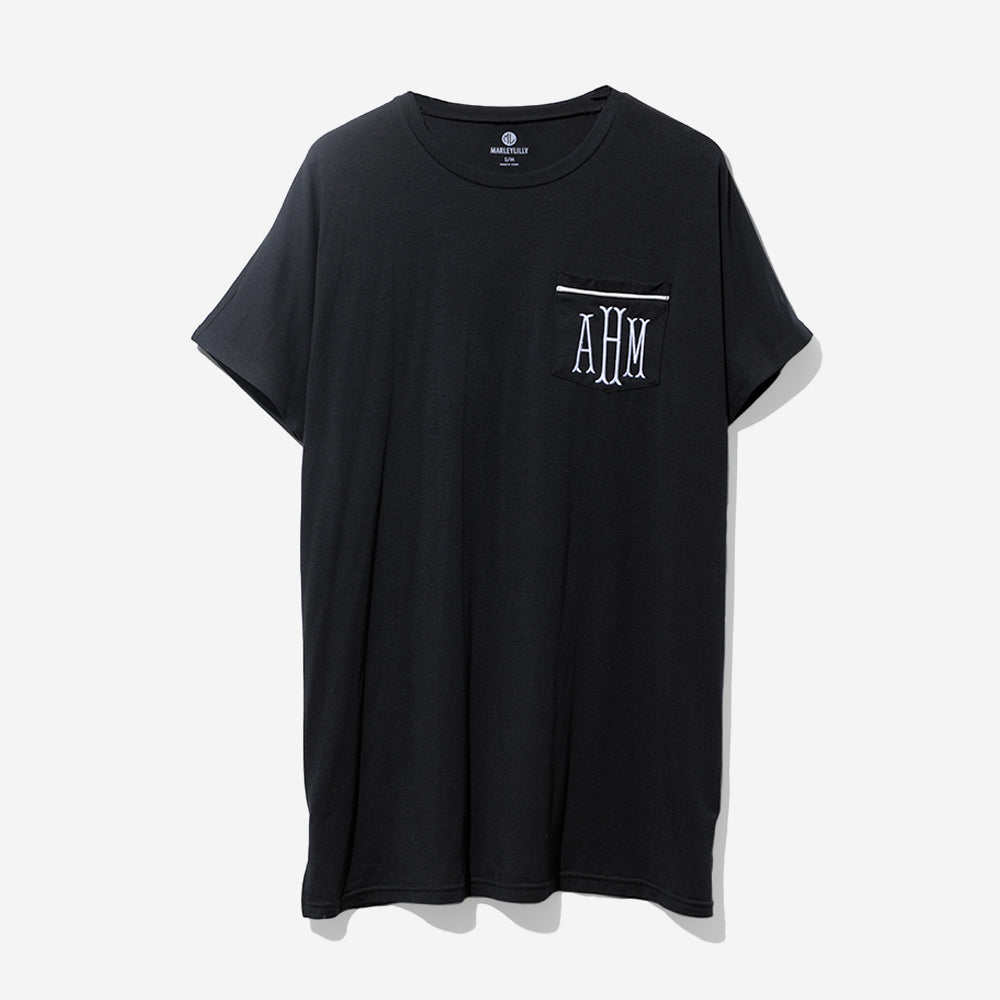 Monogrammed Sleep Tee | Black