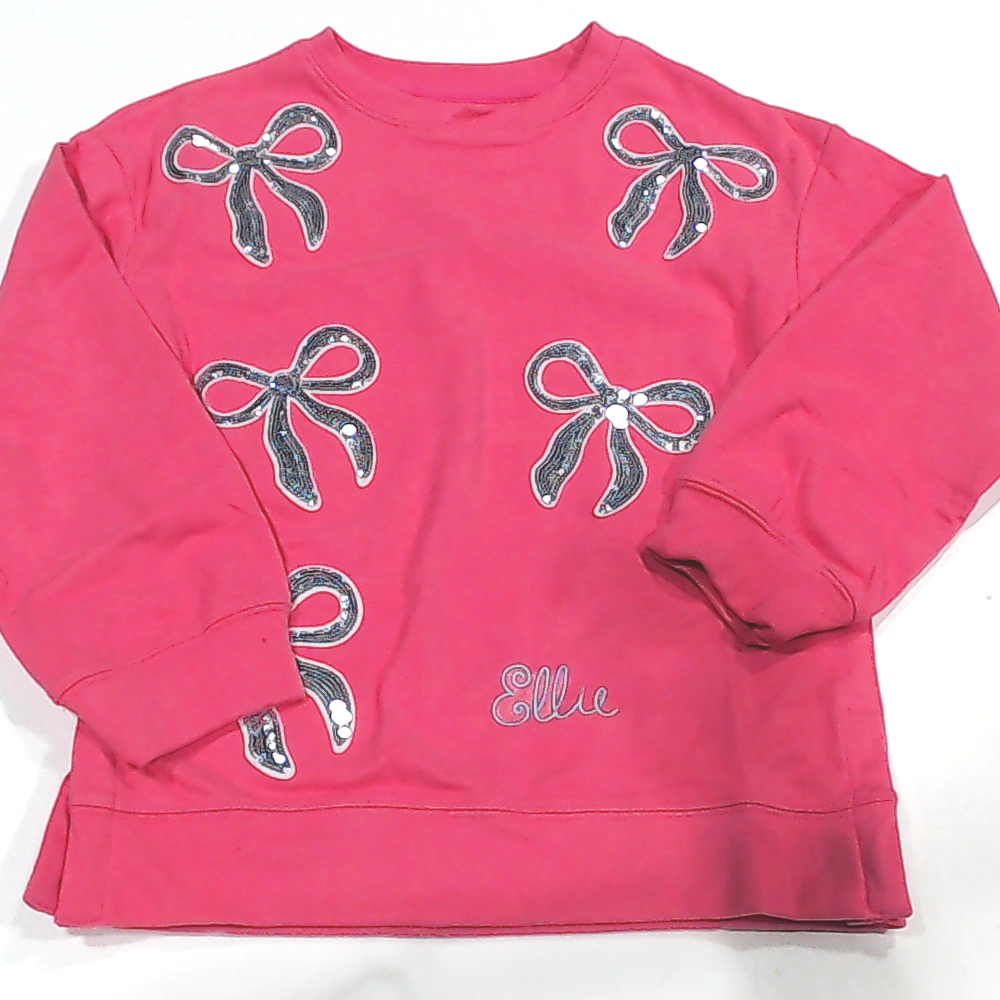 BLOOPER KIDS: Monogrammed Kids Sequin Bow Sweatshirt