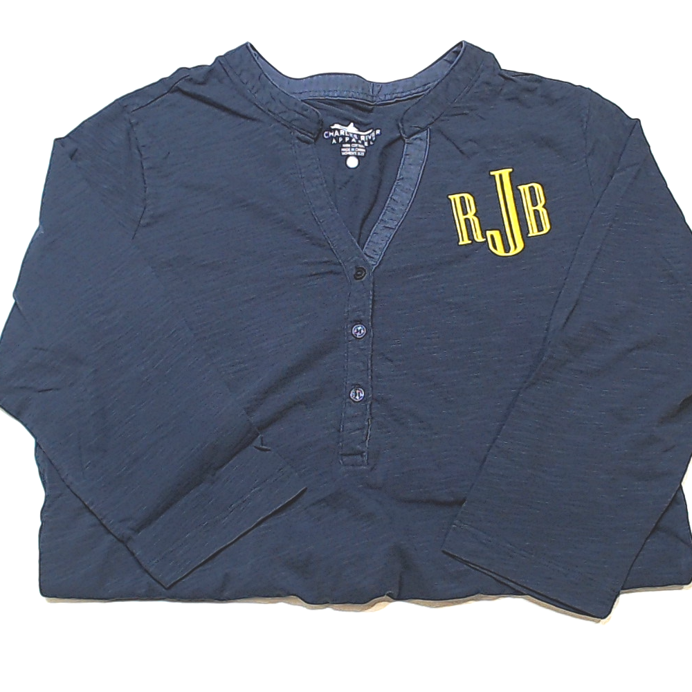 BLOOPER CLOTHING: Monogrammed Henley