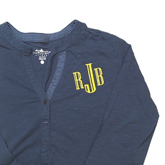 BLOOPER CLOTHING: Monogrammed Henley