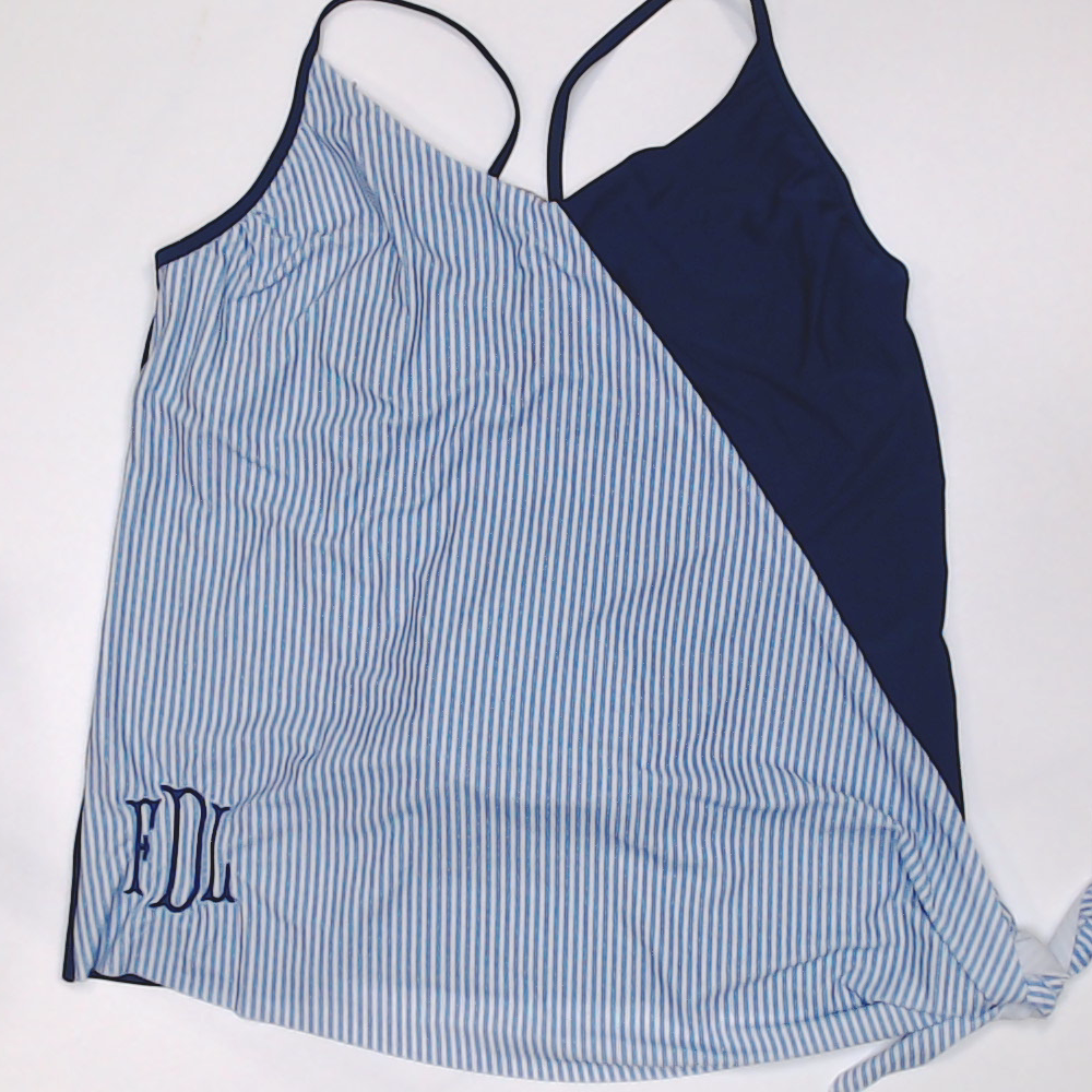 BLOOPER SWIM: Monogrammed Ruched Tankini