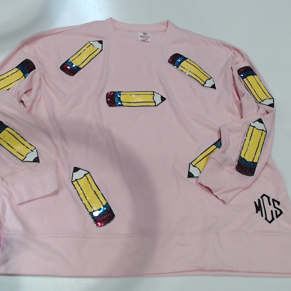 BLOOPER CLOTHING: Monogrammed Sequin Teacher Sweatshirt