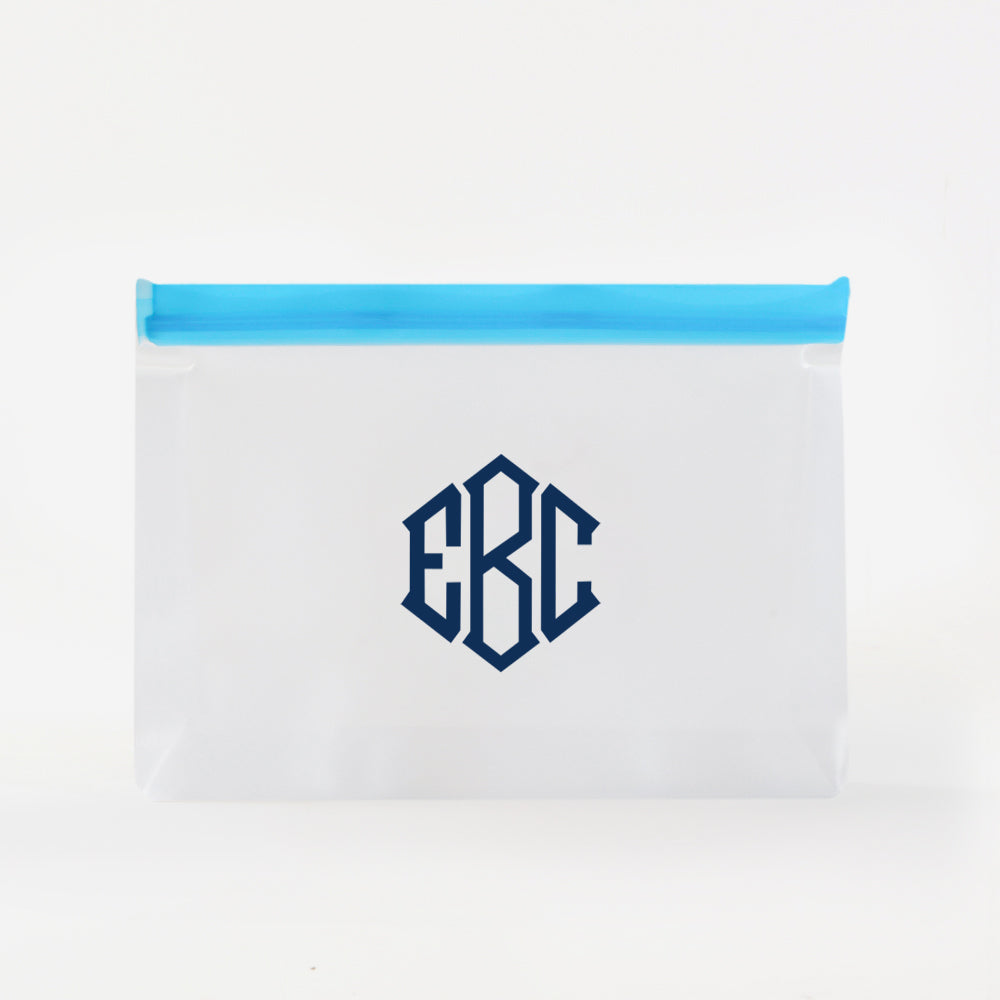 Monogrammed TSA Toiletries Bag in Blue