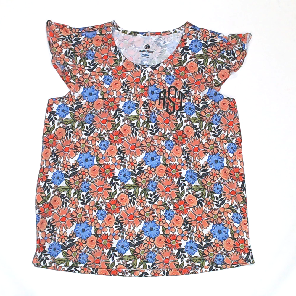 BLOOPER CLOTHING: Monogrammed Ruffle Top