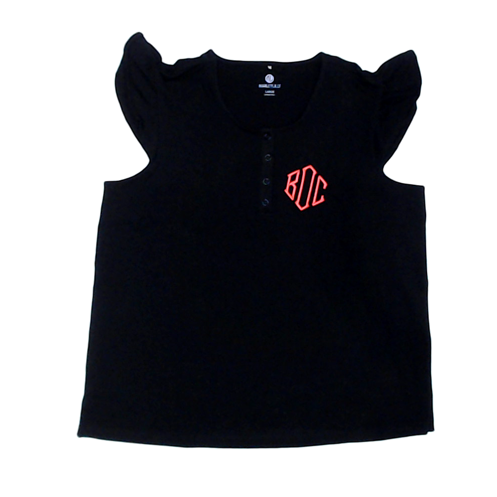 BLOOPER CLOTHING: Monogrammed Ruffle Top