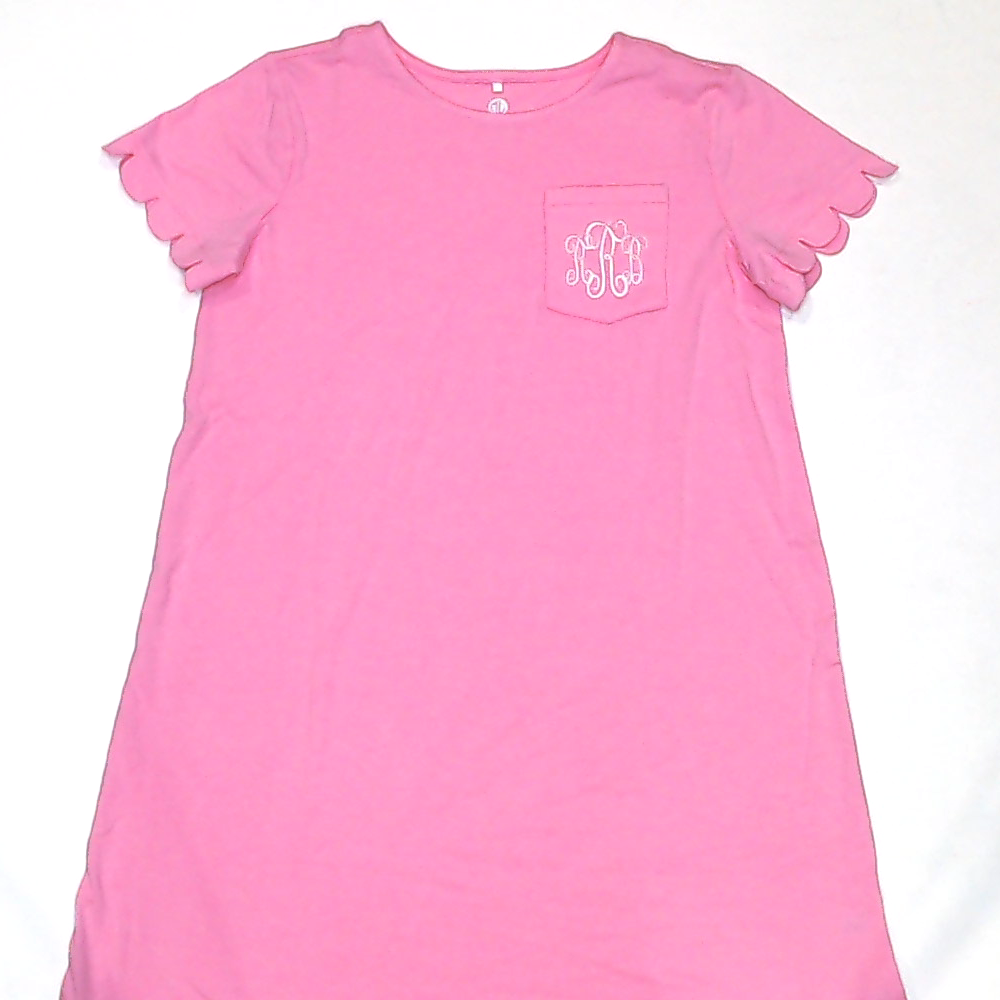 BLOOPER KIDS: Monogrammed Kids Scalloped Dress