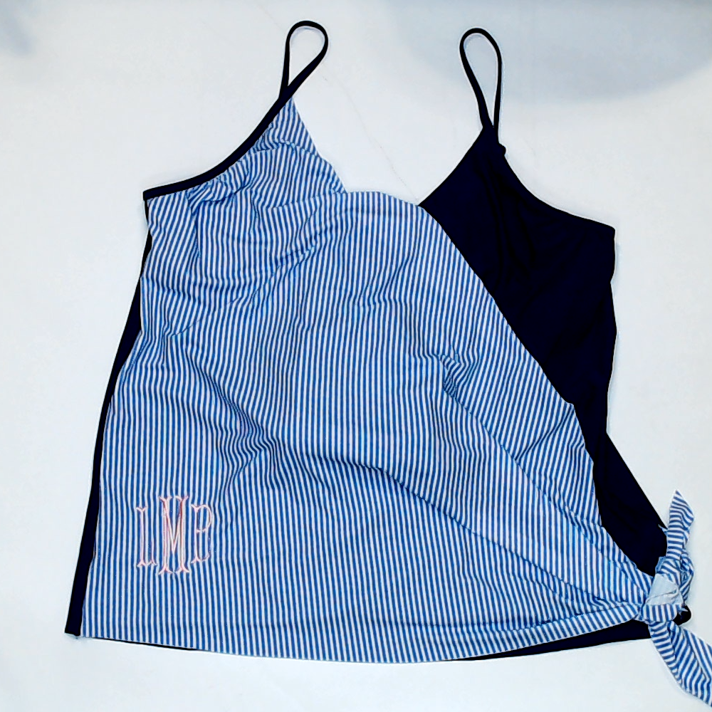BLOOPER SWIM: Monogrammed Ruched Tankini