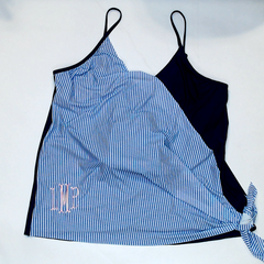 BLOOPER SWIM: Monogrammed Ruched Tankini